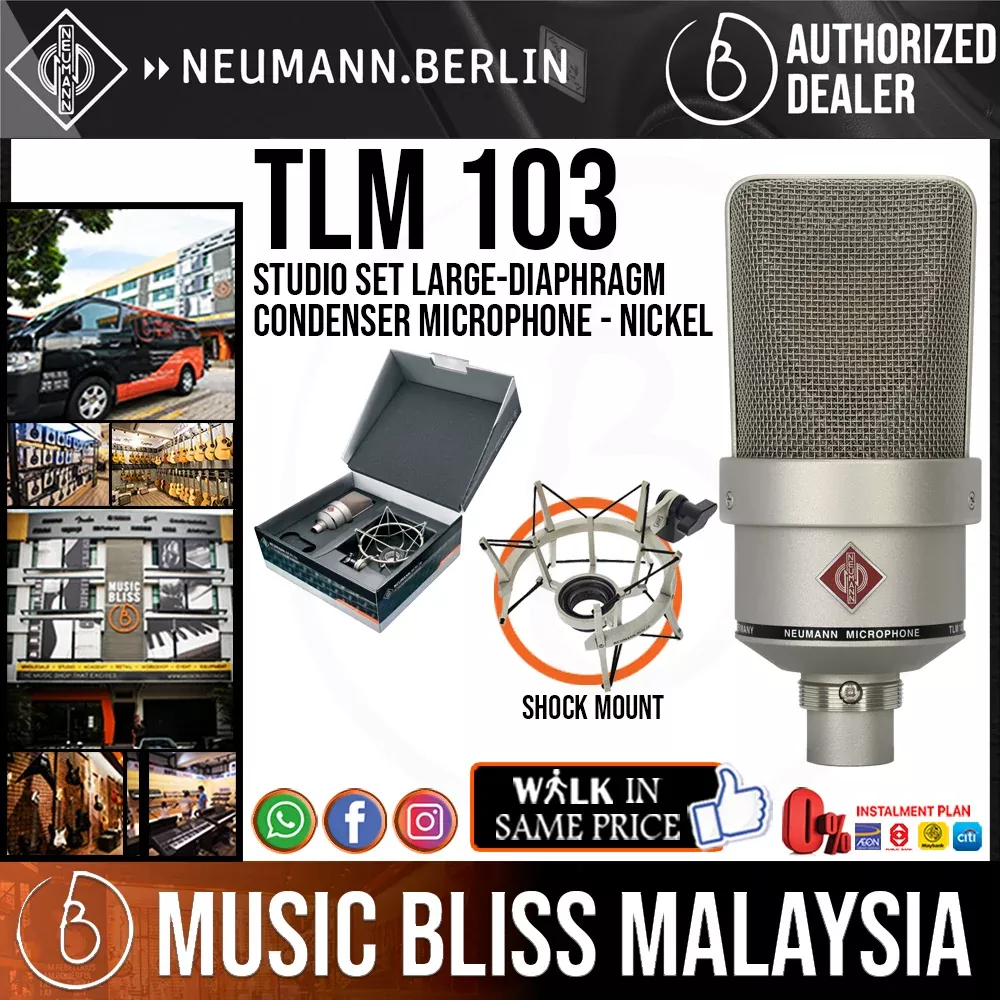 Neumann TLM 103 Studio Set Large-Diaphragm Condenser Microphone – Nickel