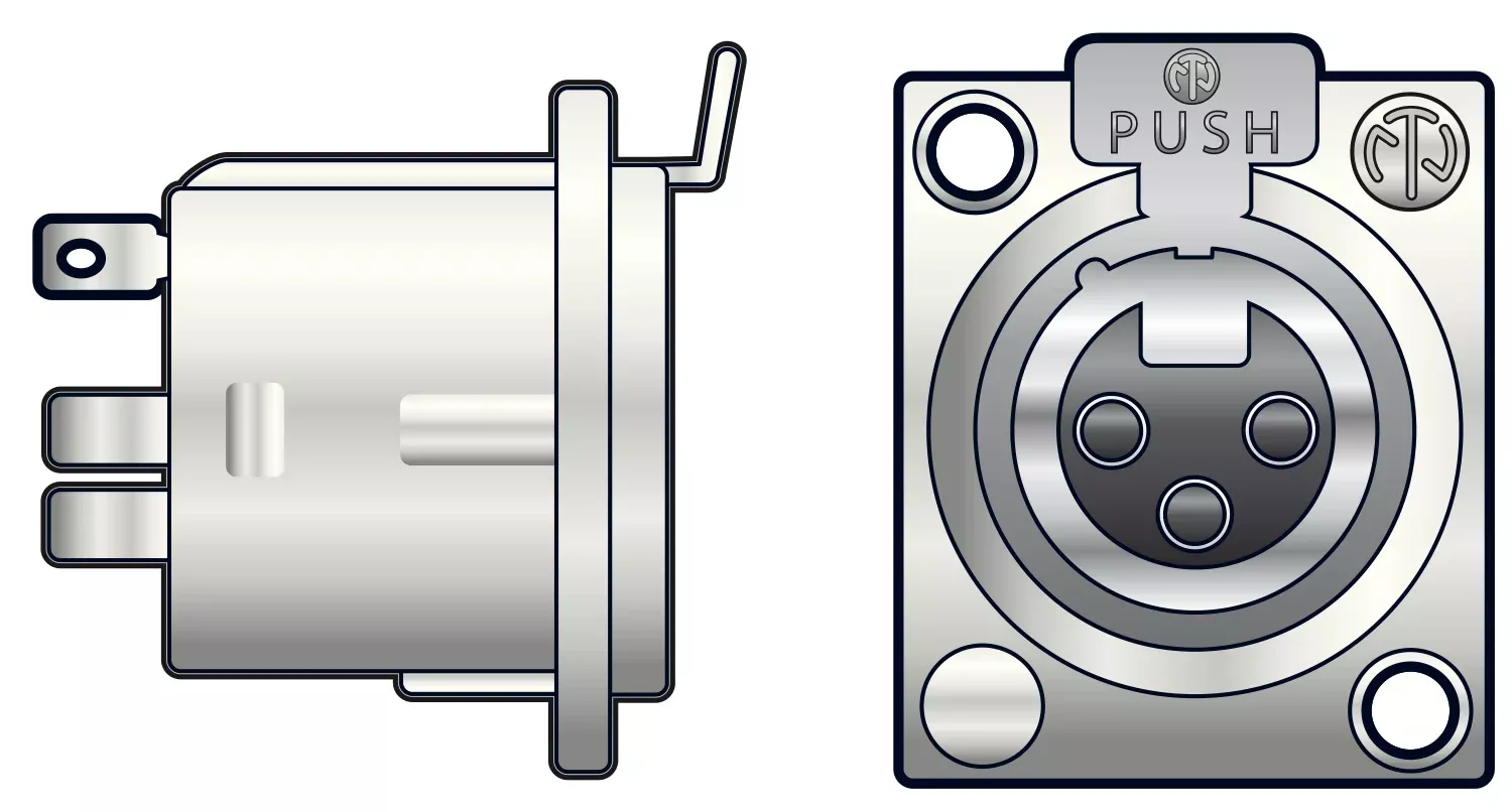 Neutrik NC3FD-LX 3 Pin XLR Panel Socket
