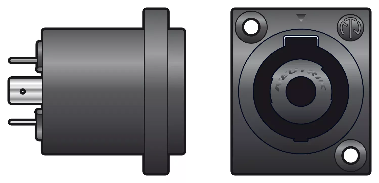 Neutrik NL4MPXX 4-pole Speakon Square Chassis Socket
