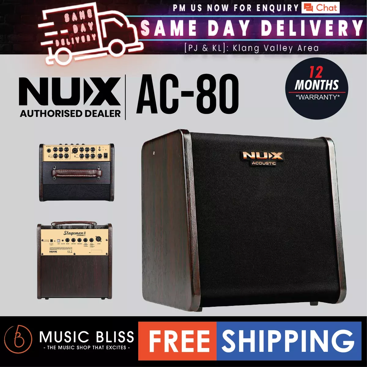 NUX AC-80 Stageman 2 Charge Acoustic Amplifier