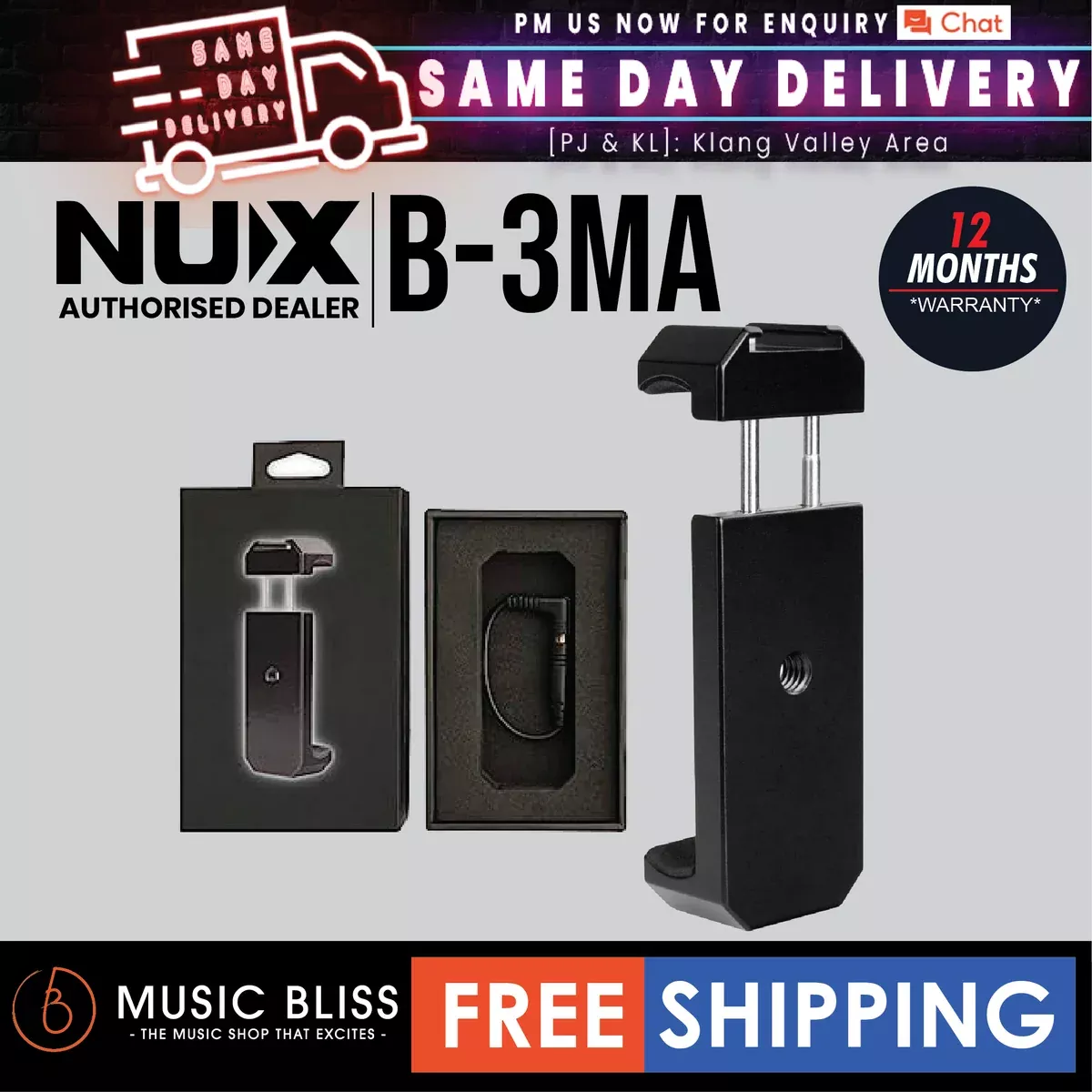 Nux B-3MA Mobile Phone Holder Mount For Clip On Mic Microphone System