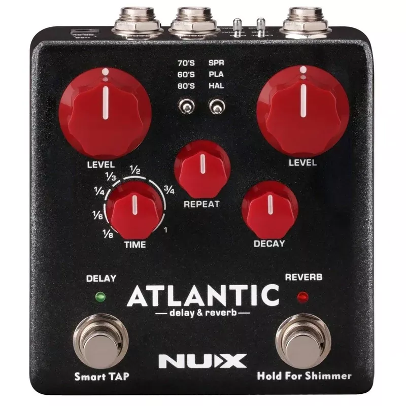 NUX Multi Delay and Reverb Effect Pedal with Inside Routing and Secondary Reverb Effects ATLANTIC-NUX