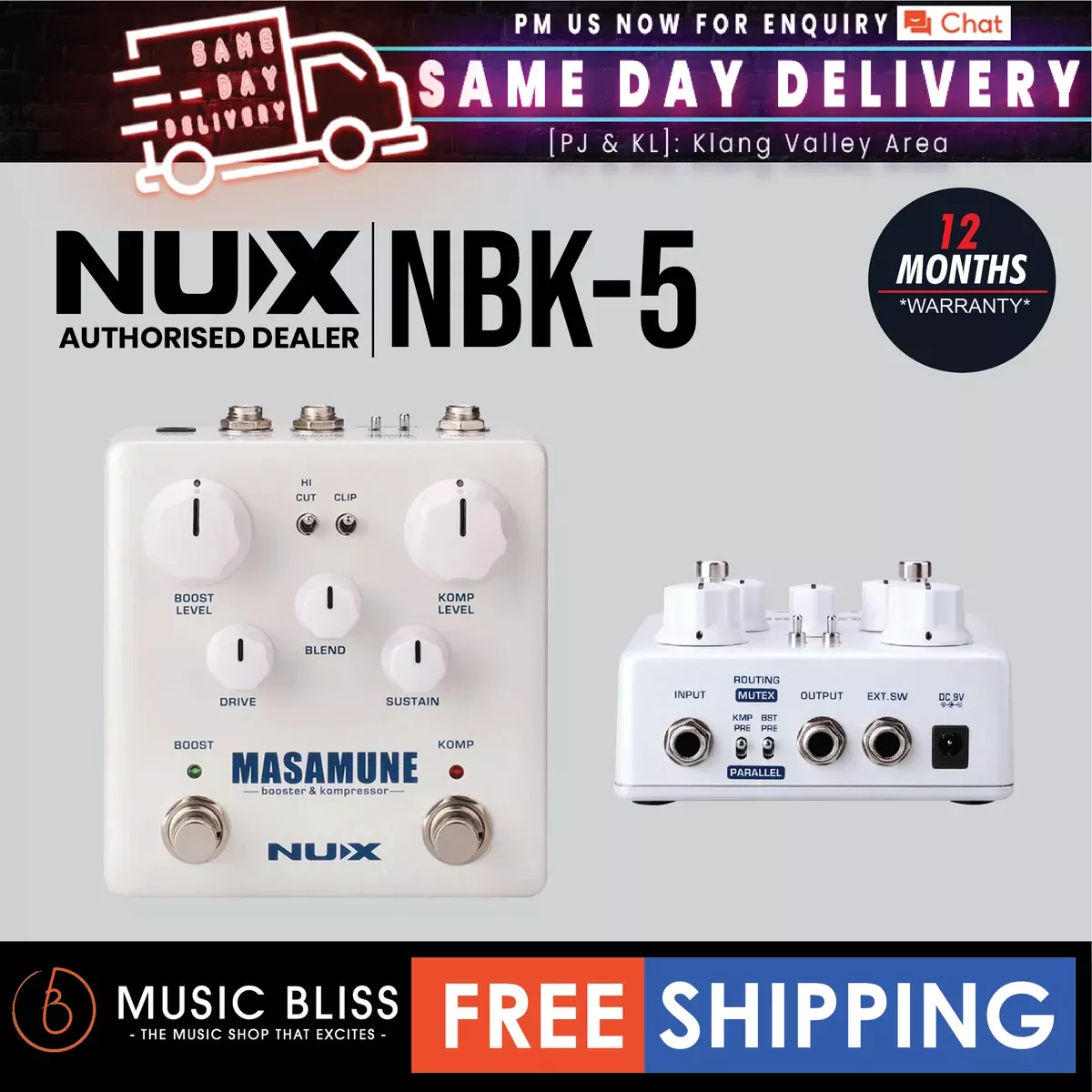 NUX NBK-5 Masamune Booster and Kompressor Pedal