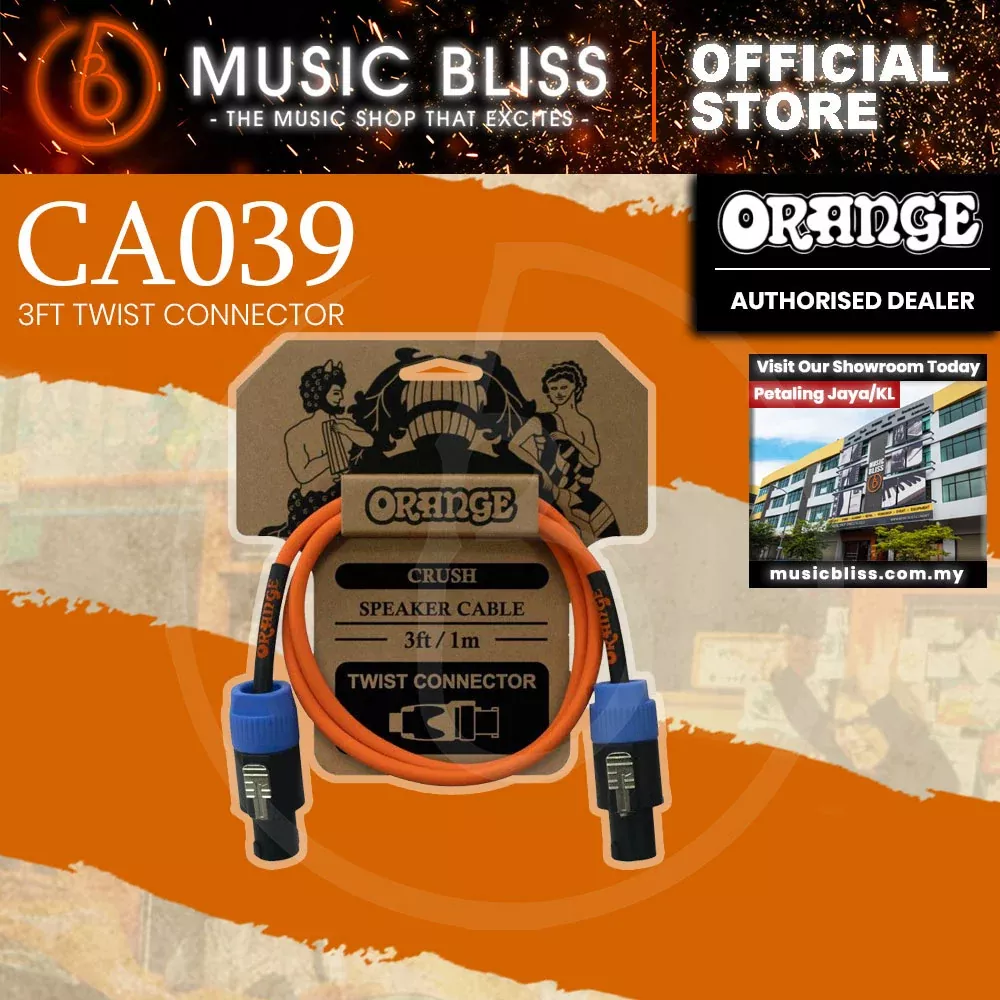 Orange Crush 3ft Speaker Cable Speakon Connector (CA039)