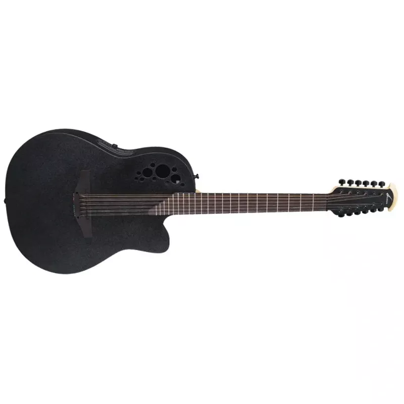 Ovation Elite 12 string Acoustic Electric Guitar, Black 2058TX-5