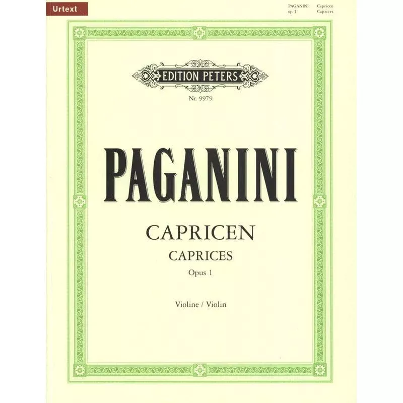 Paganini 24 Caprices for Violin Opus 1 Peters
