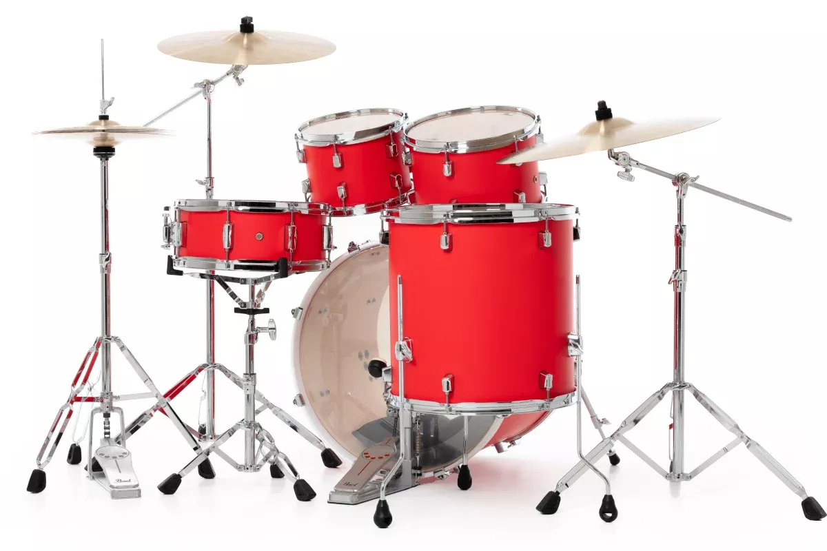 Pearl Decade Maple 5-pc. 22″ Fusion Plus Drum Set – Matte Racing Red