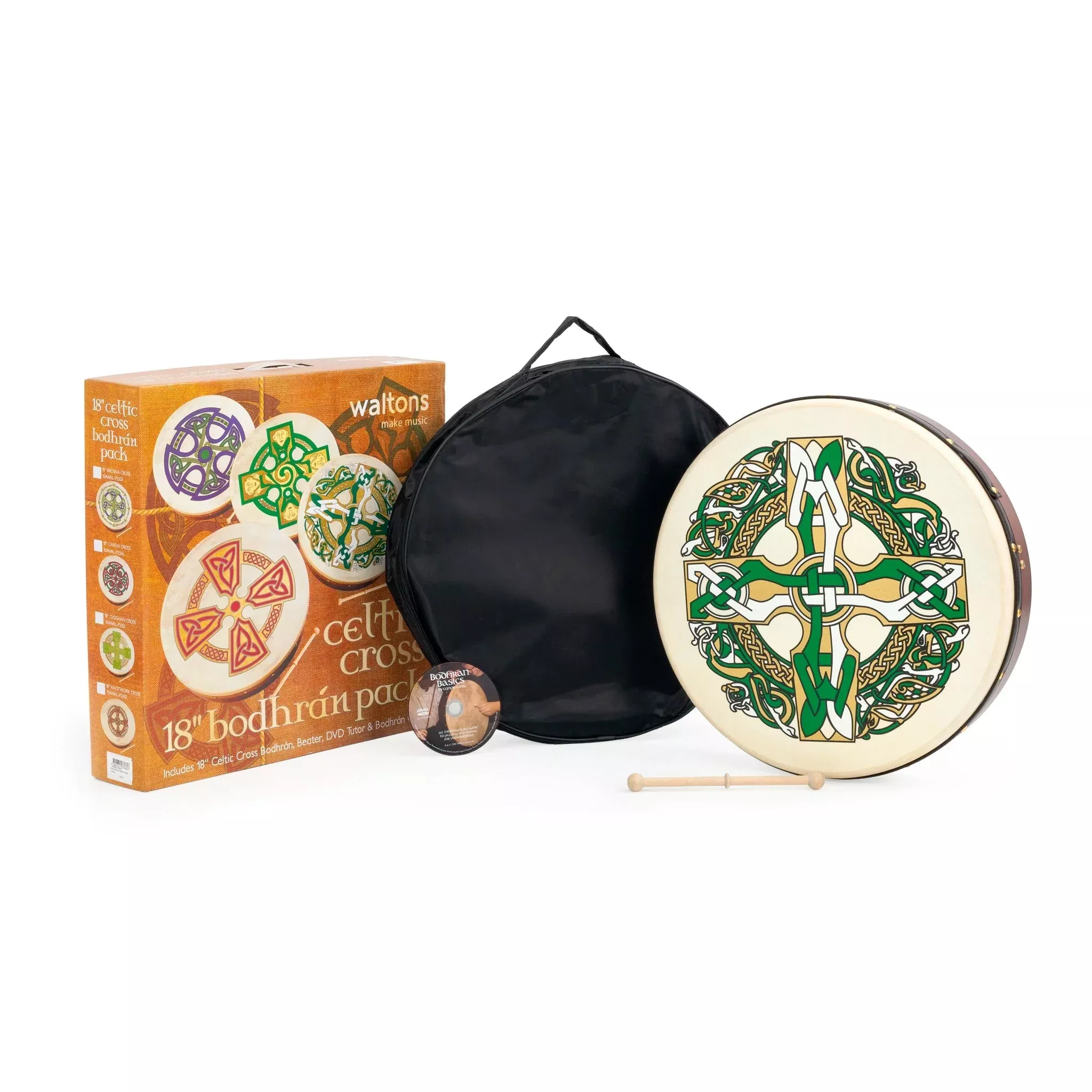 Percussion Plus 18″ Gaelic Cross with bag, tipper and DVD (PP1120)