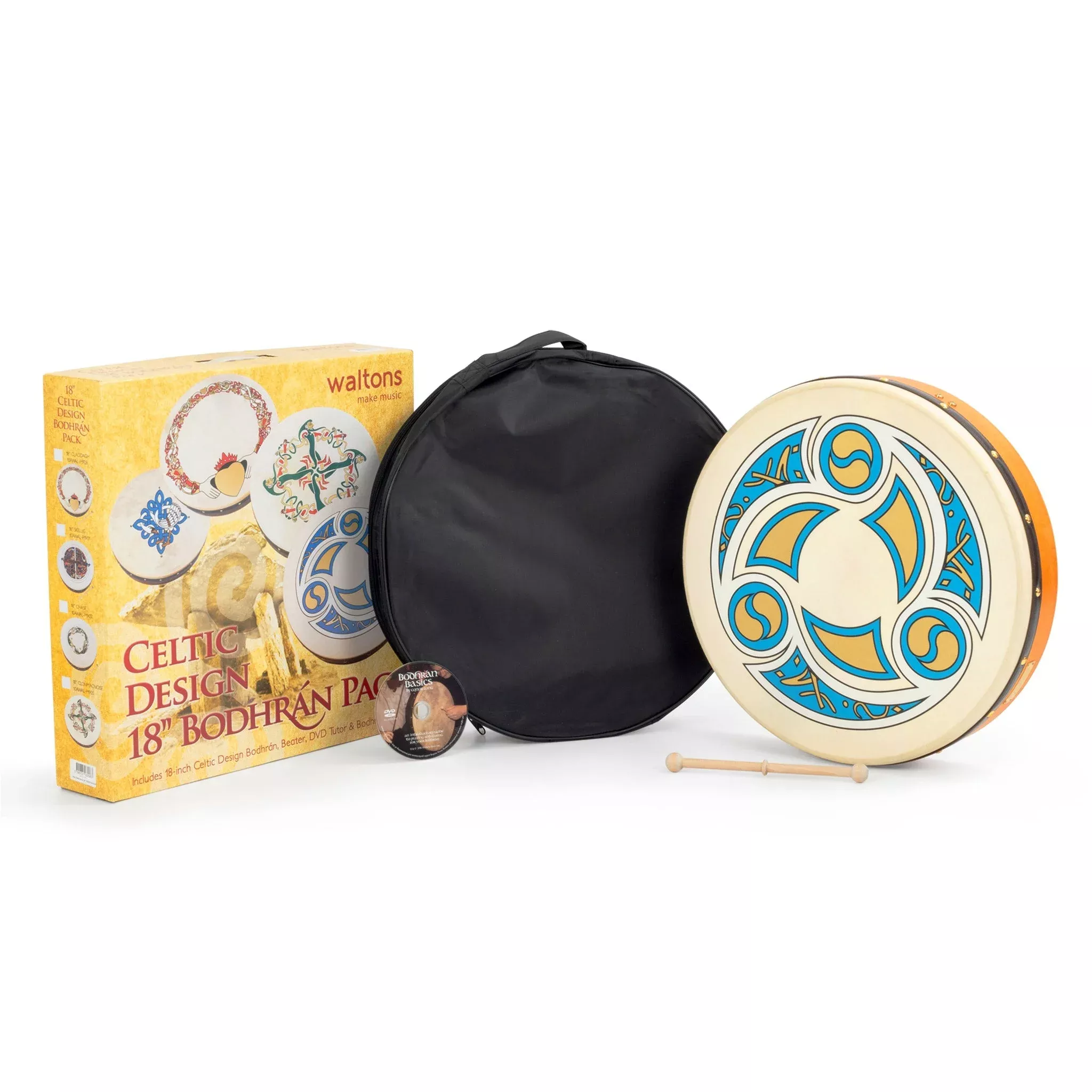 Percussion Plus bodhran 18" Trinity Celtic design (PP1114)