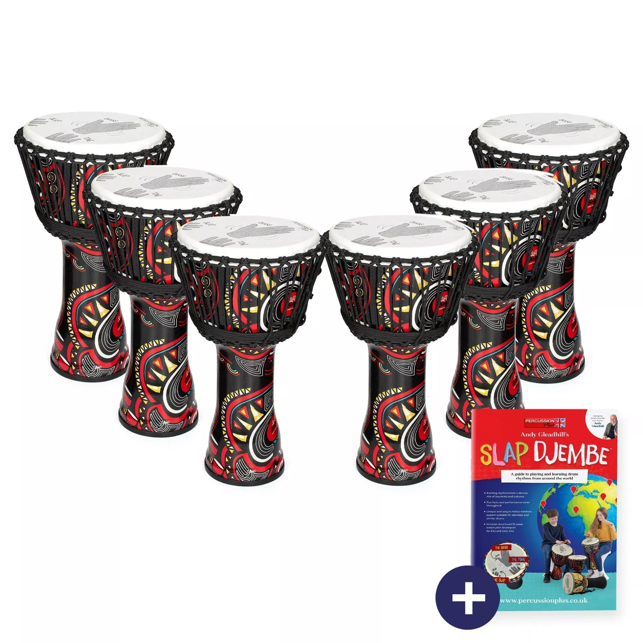Percussion Plus Carnival Slap Djembe 6 x 7″ pack – rope tuned (PP6755)