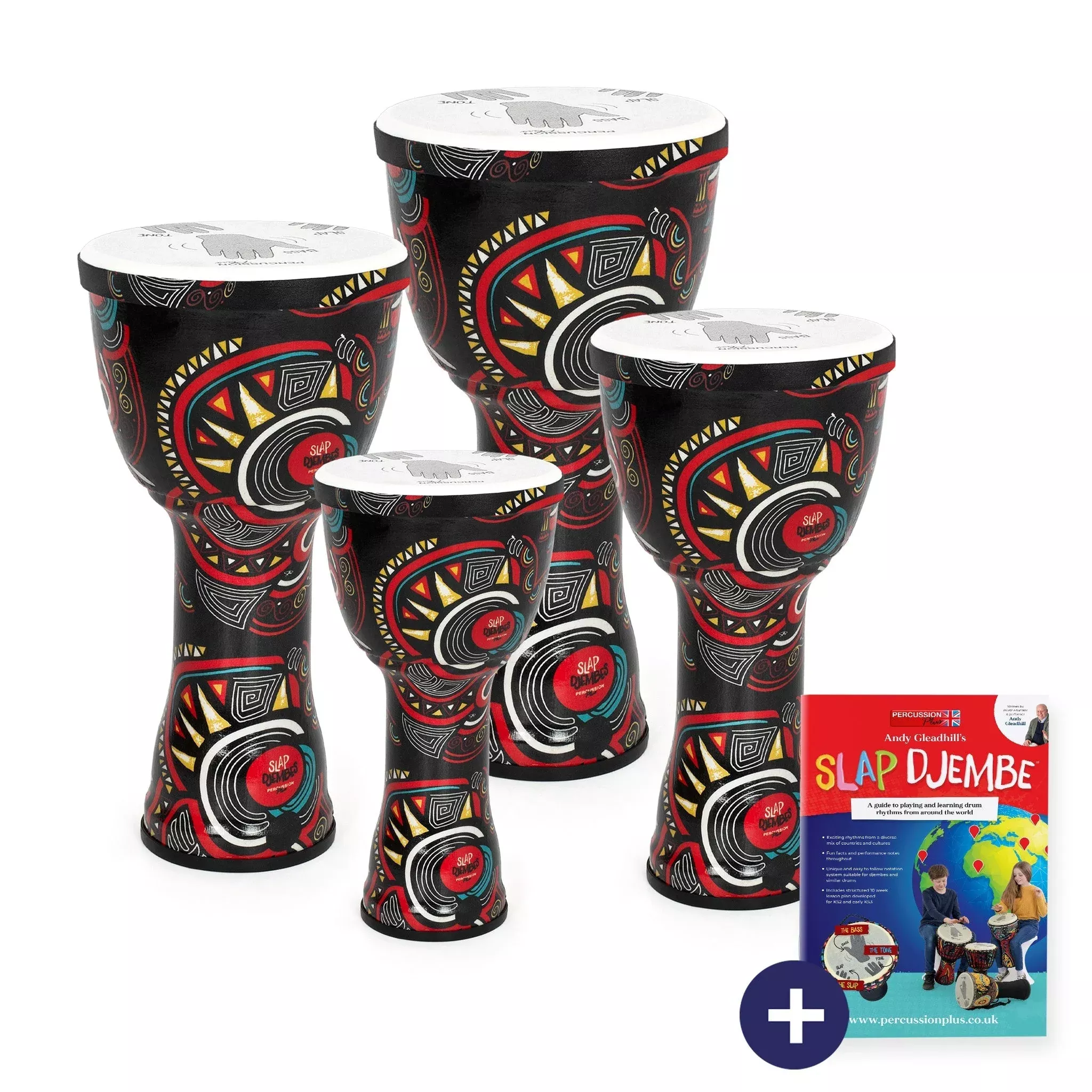 Percussion Plus Carnival Slap Djembe mixed 4 pack – pre-tuned (PP6734)