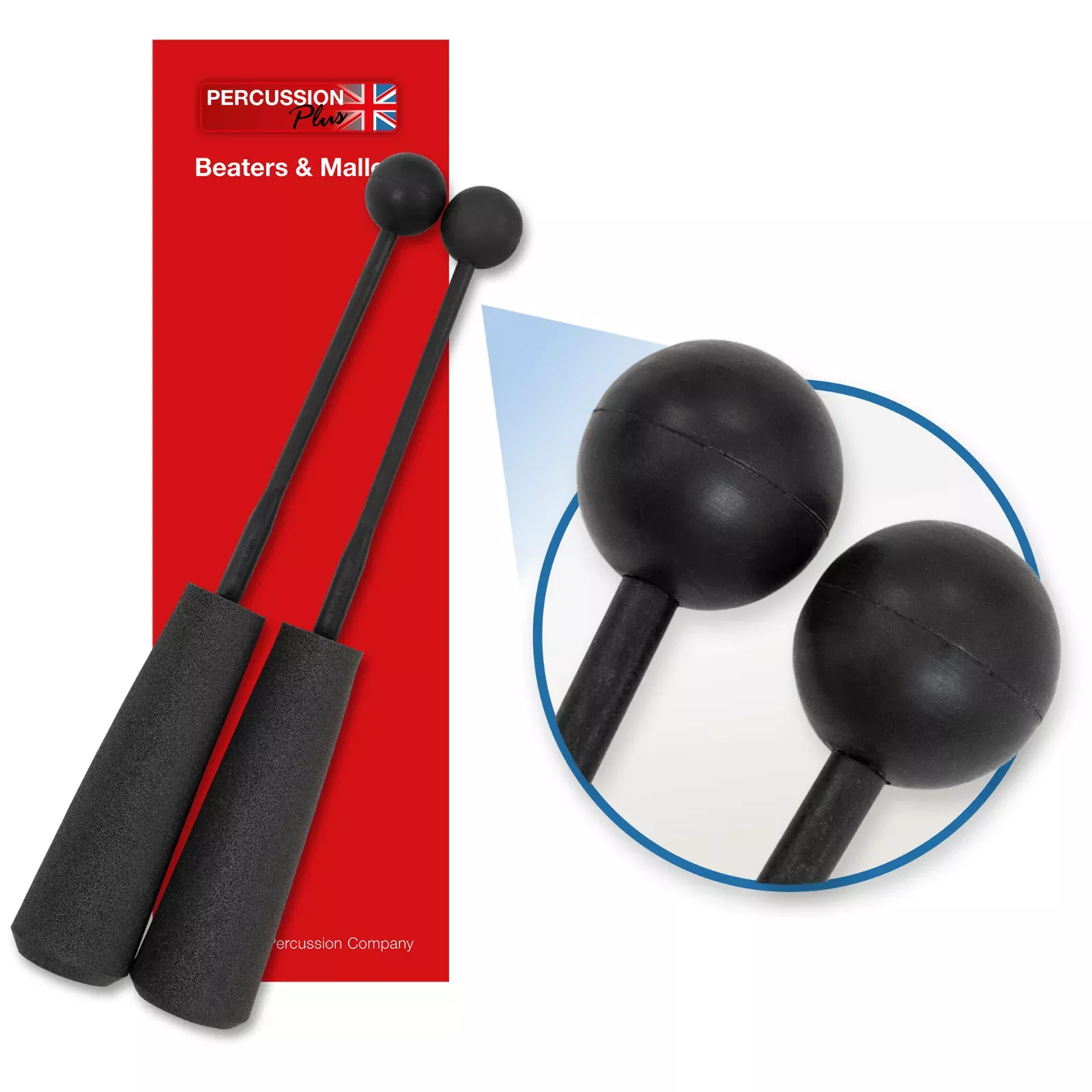 Percussion Plus easy grip soft rubber beaters (PP756)