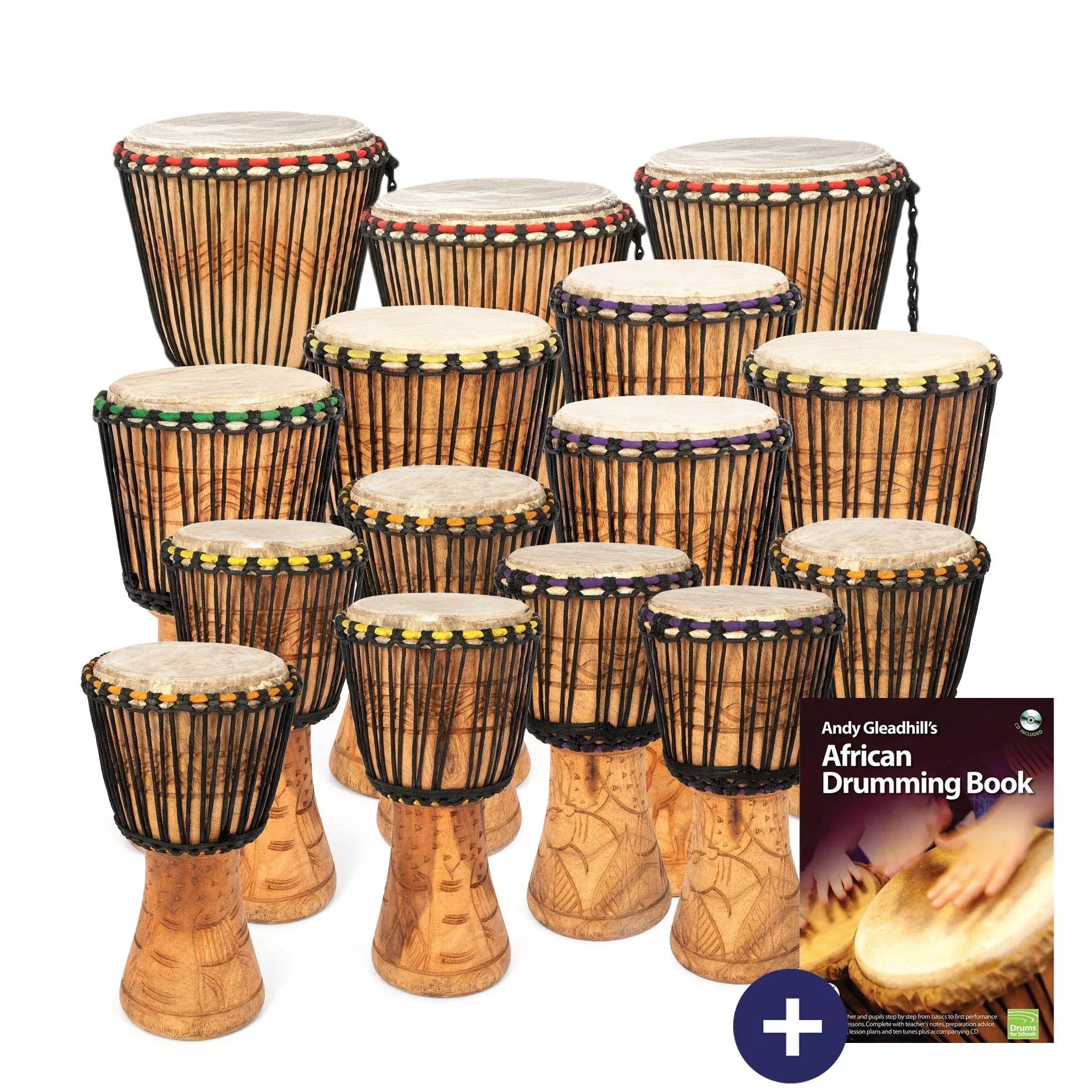 Percussion Plus Ghanaian djembe 15 player pack for primary education (PP664-15P)