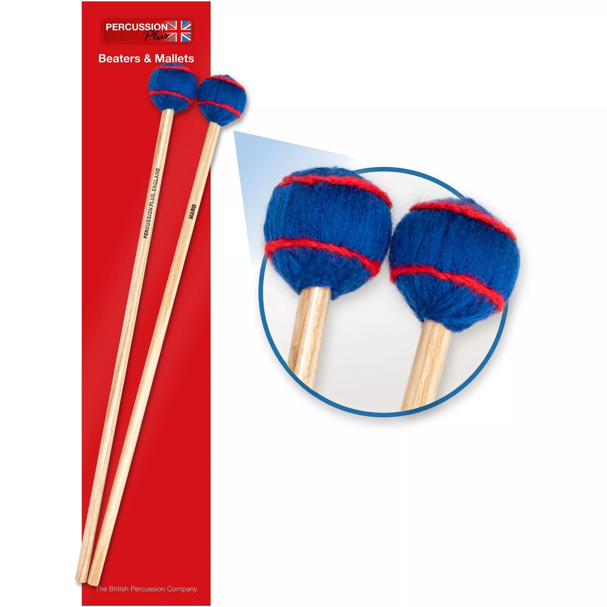 Percussion Plus pair of wool mallets - hard (PP075)