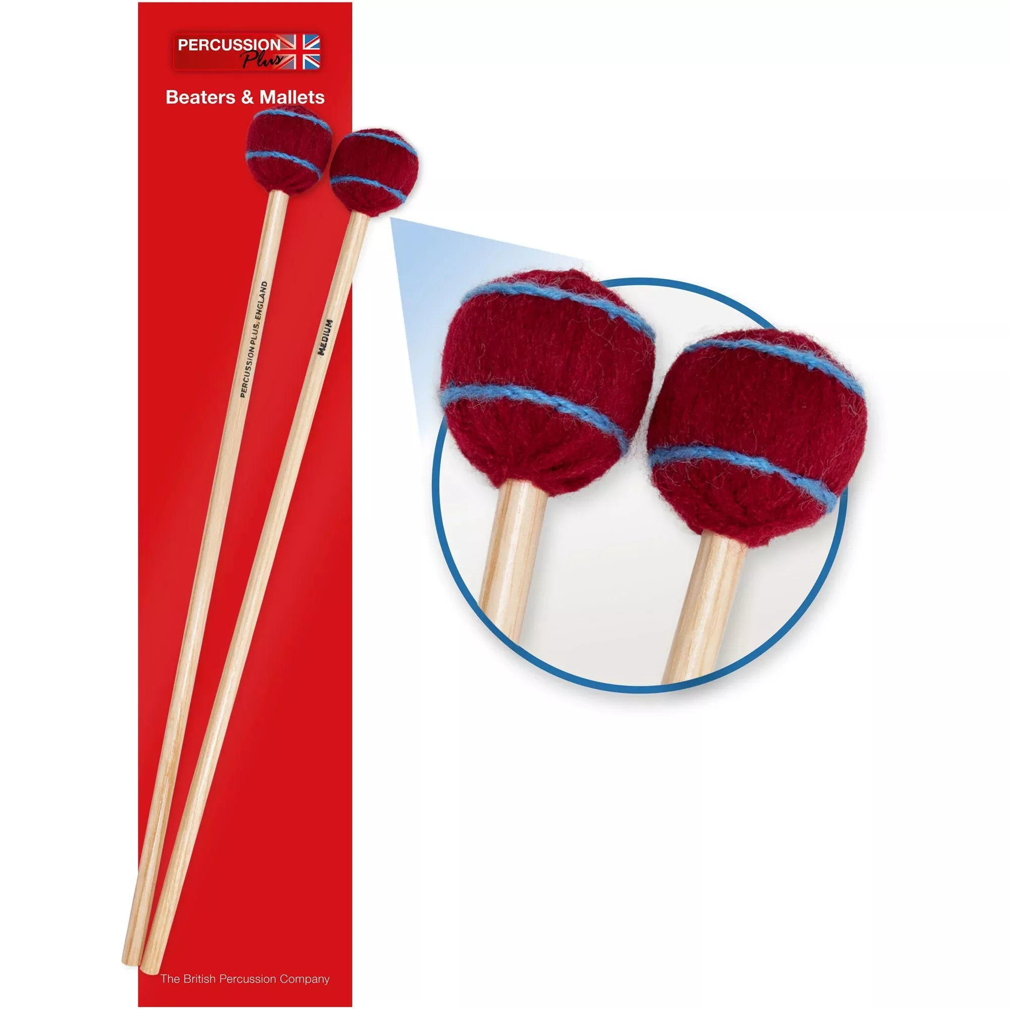 Percussion Plus pair of wool mallets - medium (PP076)