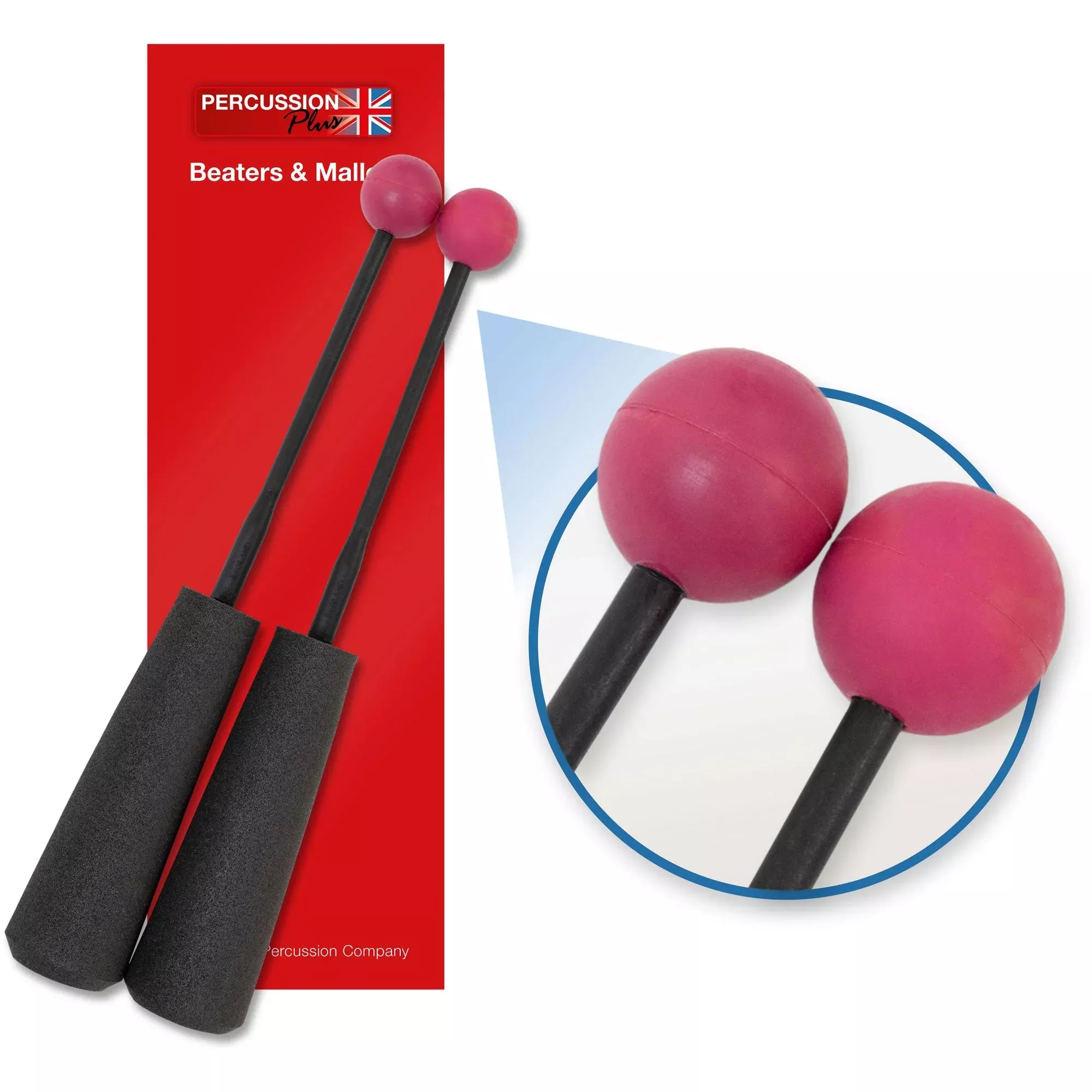 Percussion Plus PP754 Easy Grip medium rubber beaters (PP754)