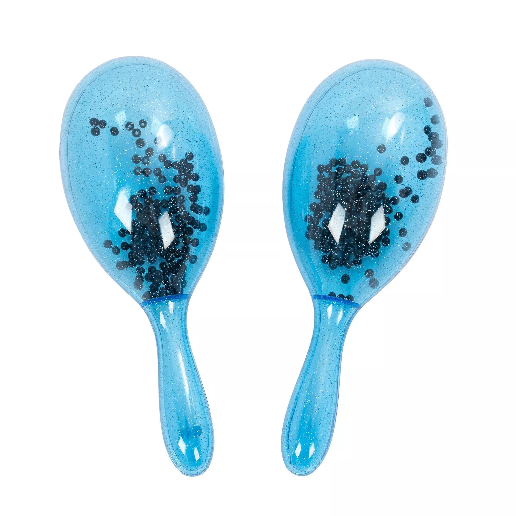 Percussion Plus transparent maracas - Blue sparkle (PP538)