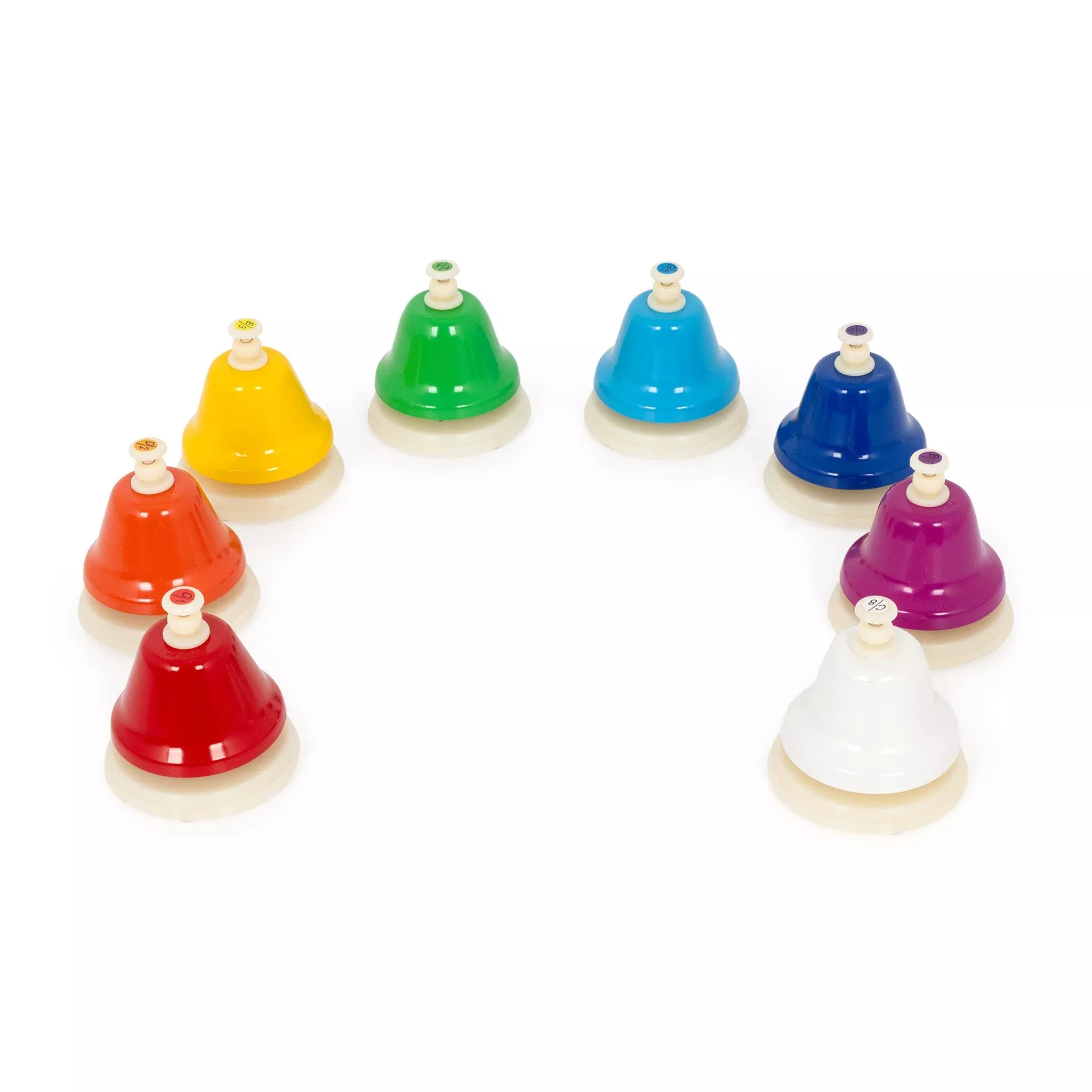 Percussion Workshop colour desk bells – set of 8 (DB8)