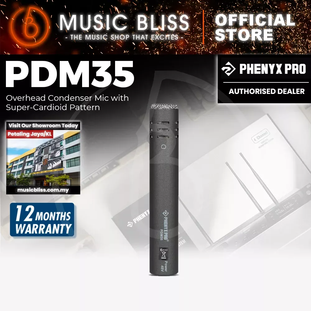 Phenyx Pro PDM35 Overhead Condenser Mic w/ Super-Cardioid Pattern Microphone