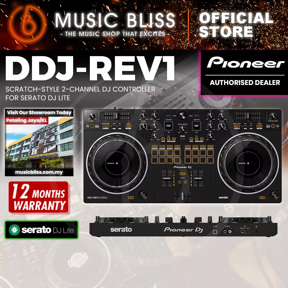 Pioneer DJ DDJ-REV1 2-deck Serato DJ Controller - Black