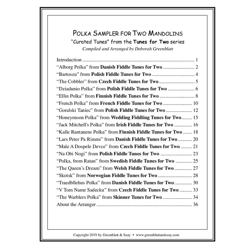 Polka Sampler for Two Mandolins