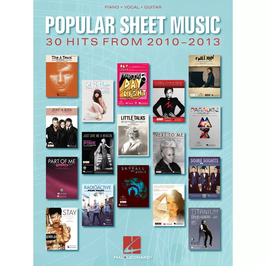POPULAR SHEET MUSIC 30 HITS FROM 2010 - 2013 PVG