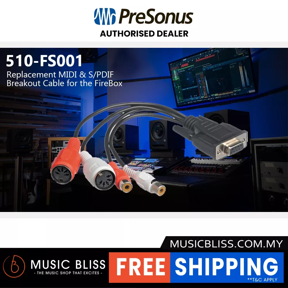 PreSonus Replacement MIDI & S/PDIF Breakout Cable for the FireBox