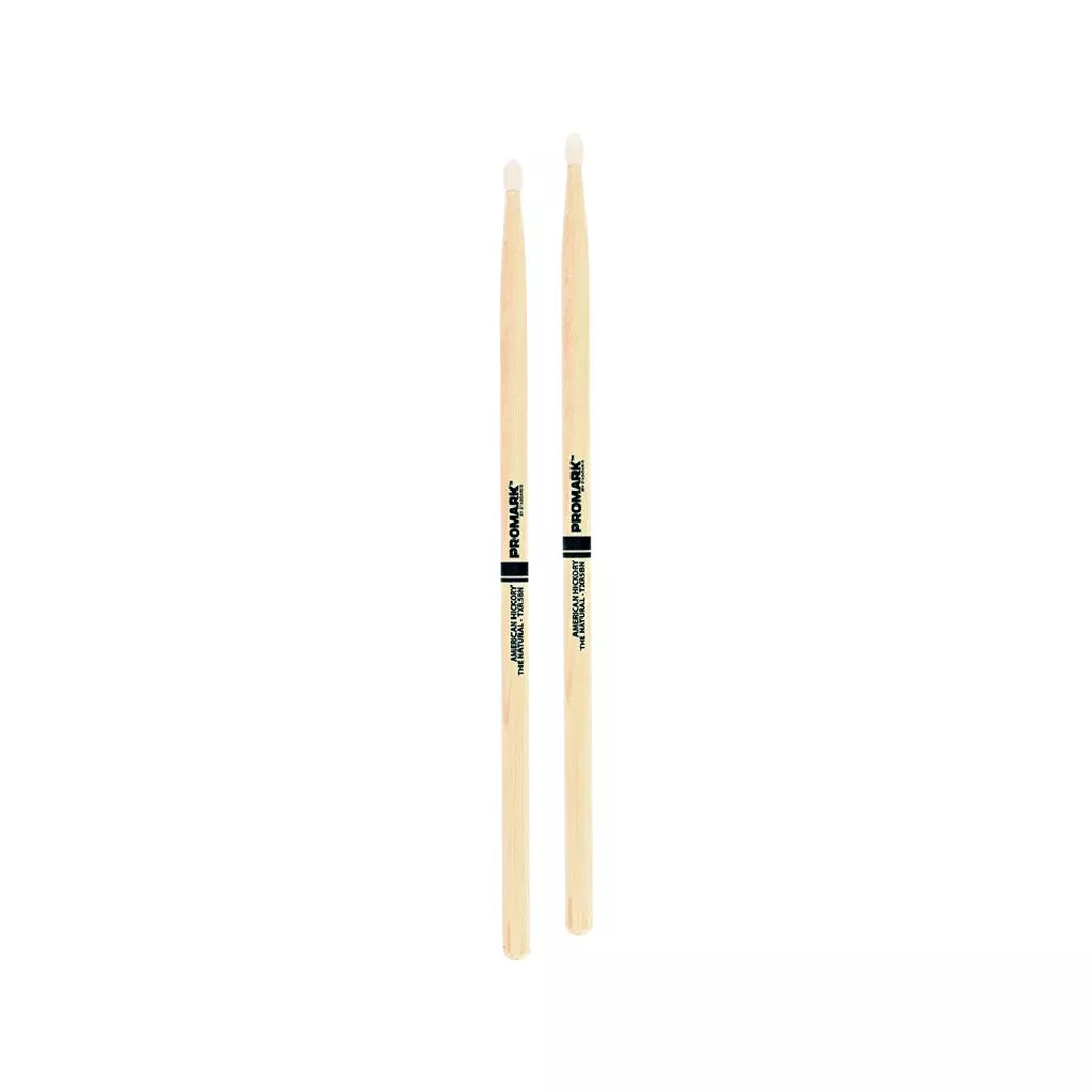 Promark TXR5BN Hickory 5B The Natural Nylon Tip Drumstick