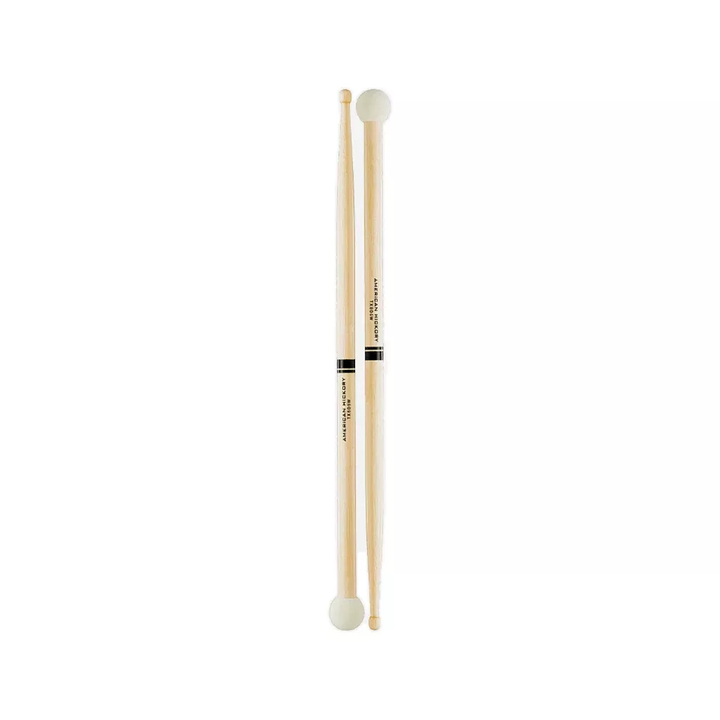 Promark TXSD5W Hickory SD5 Light Multi Percussion Stick, Wood Tip, Felt Butt