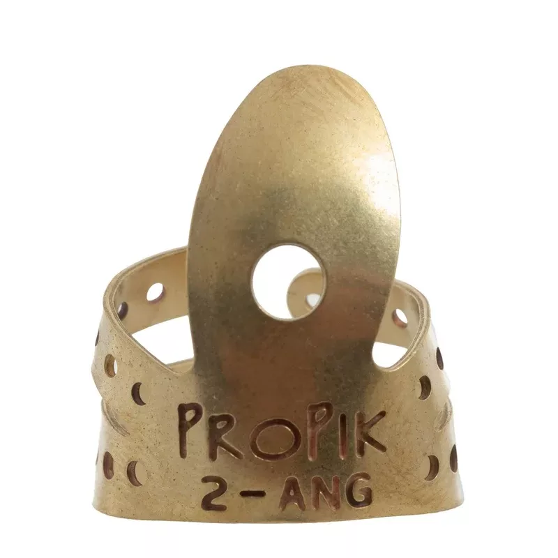 Propik Brass “Fast Pick” Angled Fingerpick, Split Wrap, Blade 2