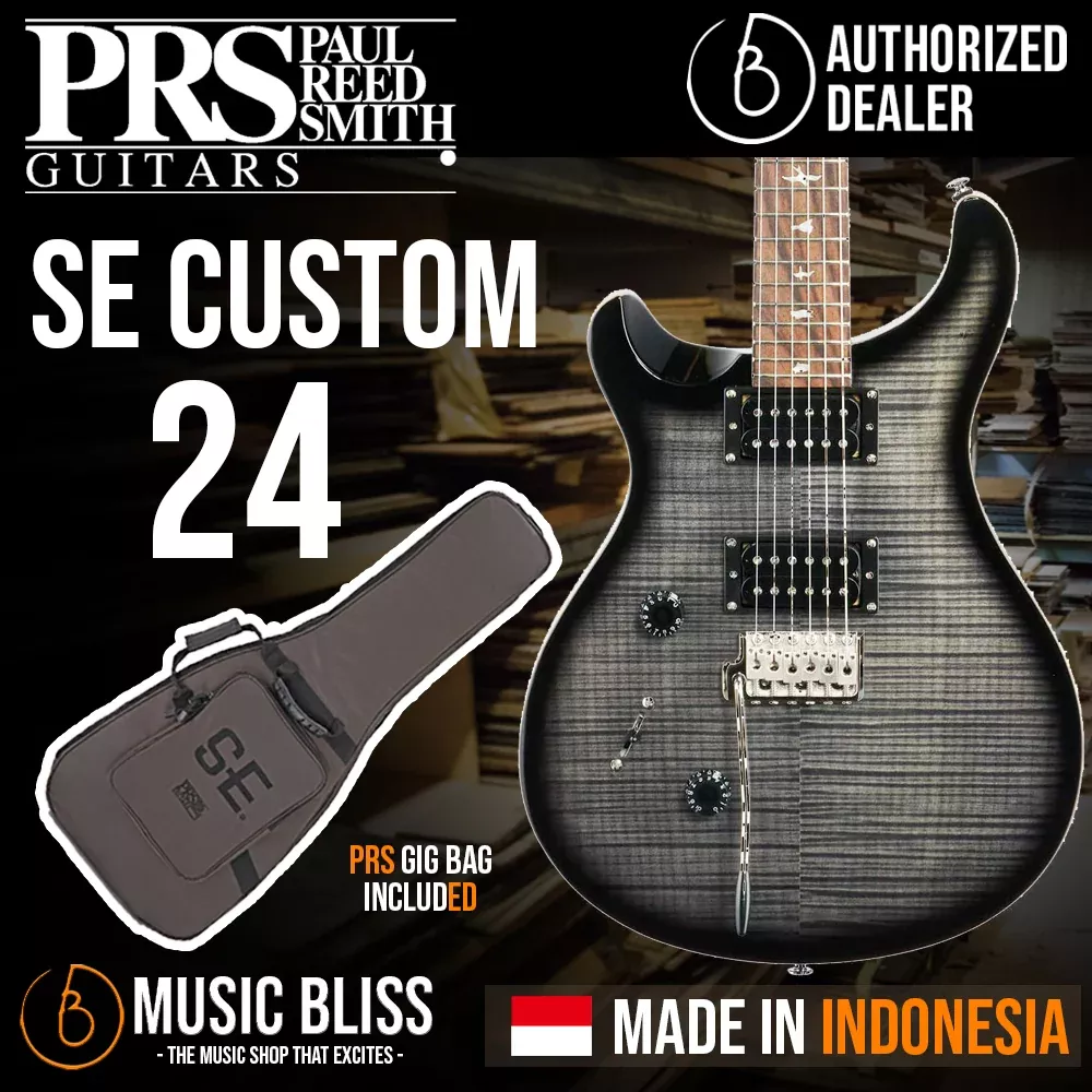 PRS SE Custom 24 Left-handed Electric Guitar – Charcoal Burst