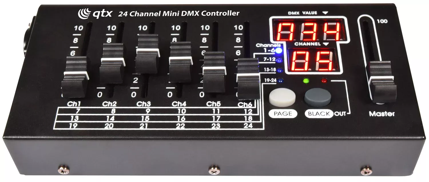 QTX 24 Channel Mini DMX Controller – MDMX-24