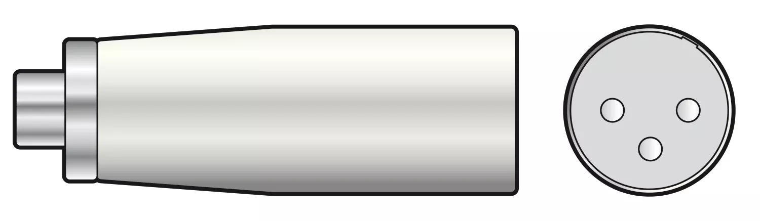 QTX Adaptor RCA Phono Socket – 3-pin XLR Male