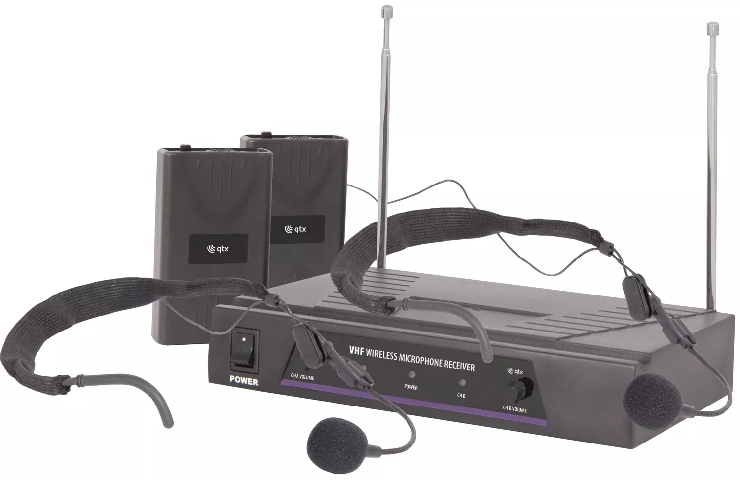 QTX Dual Neckband Microphone VHF Wireless System – VN2