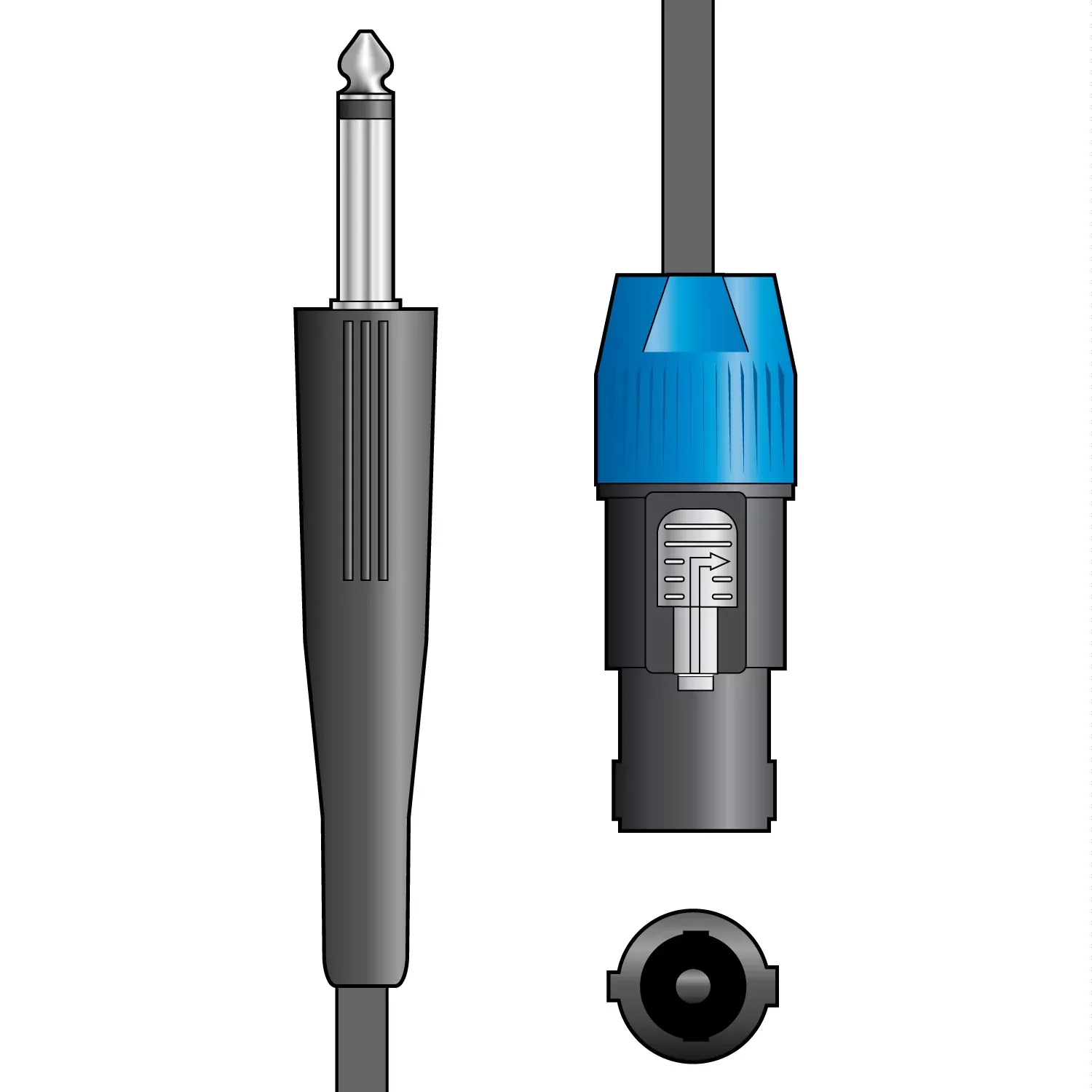 QTX Essential Speaker Leads 6.3mm Mono Jack Plug – Speaker Plug