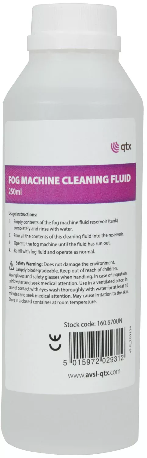 QTX Fog Machine Cleaning Fluid 250ml