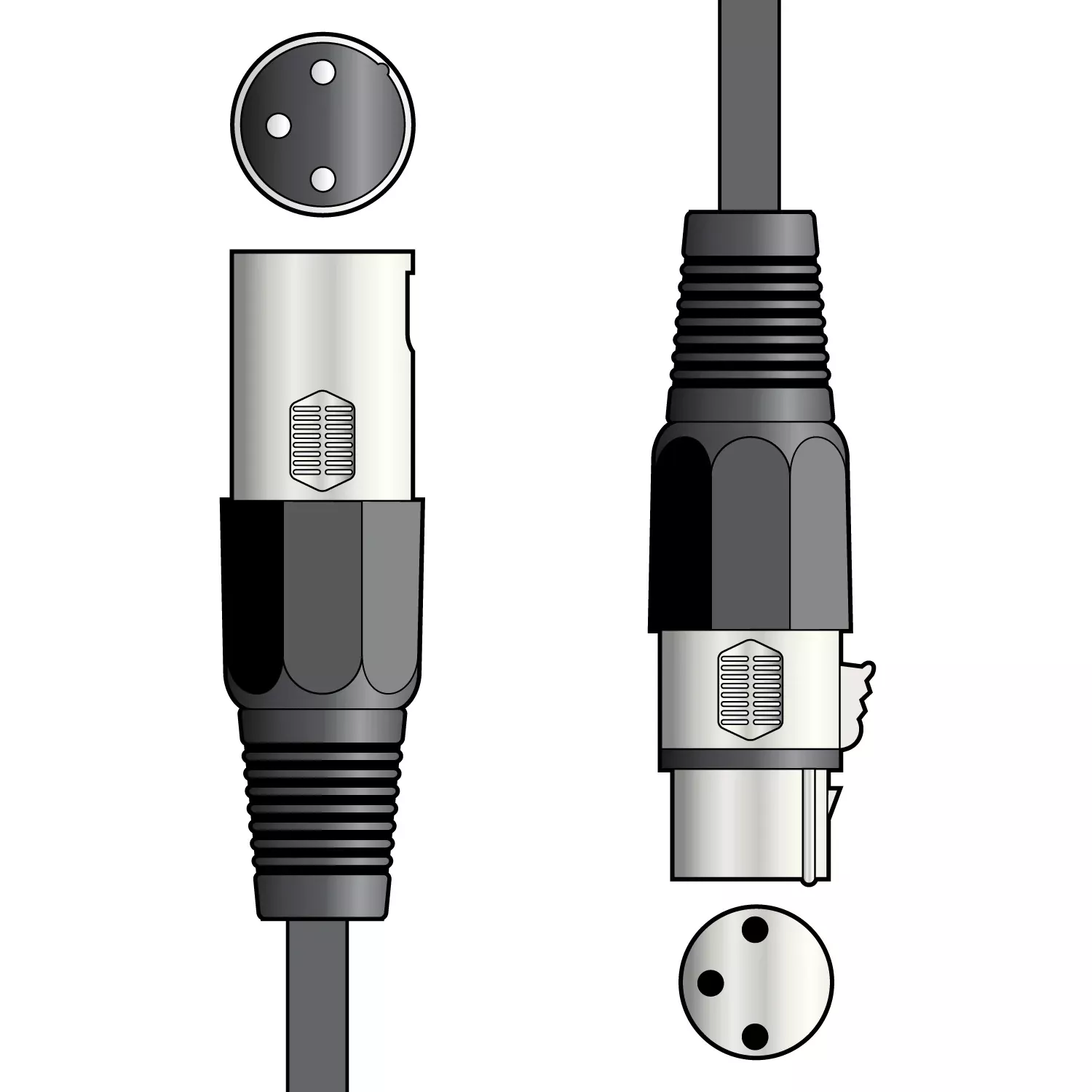 QTX Professional 3-Pin DMX Lighting Leads