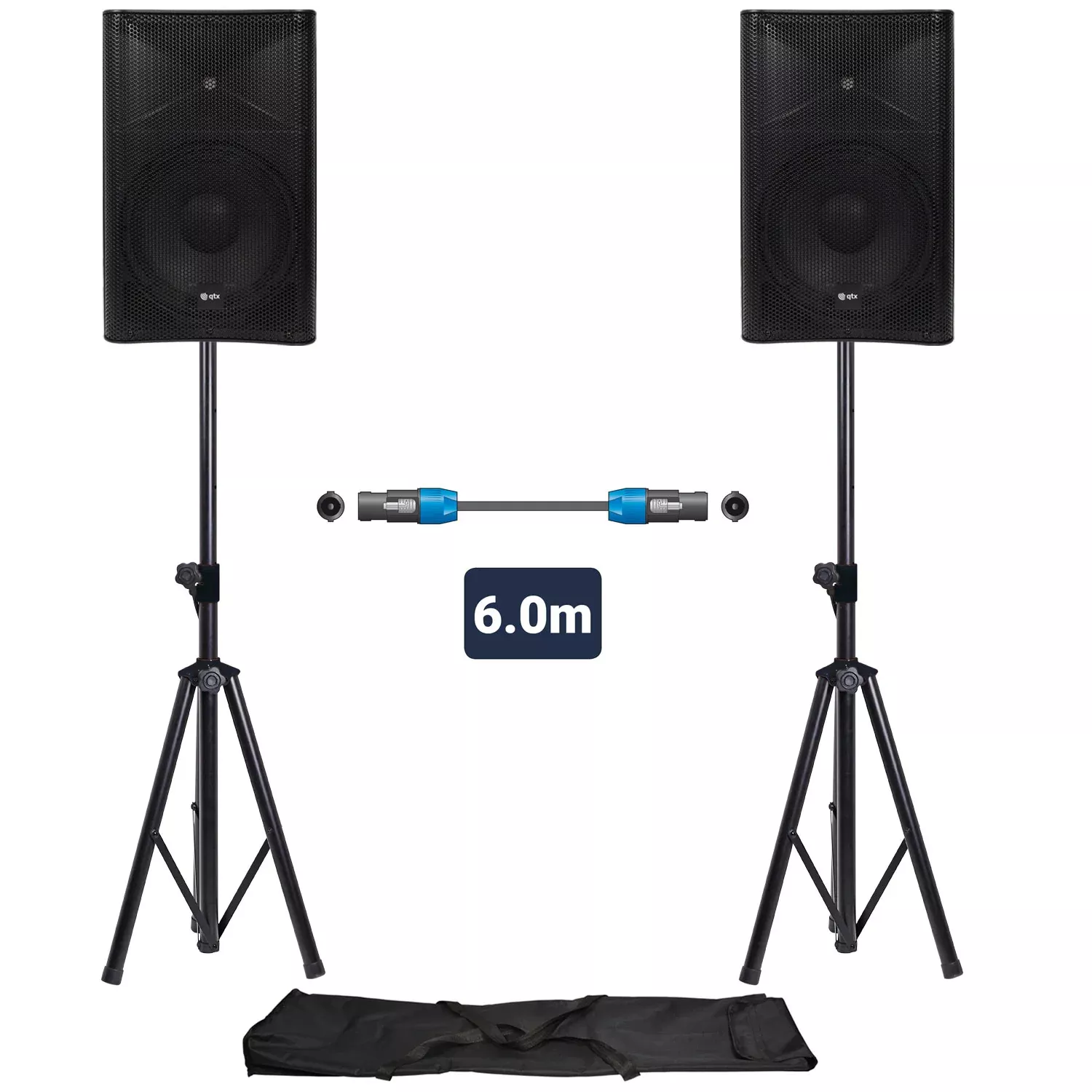 QTX QUEST PA Setup With Stands – QUEST-12-SET