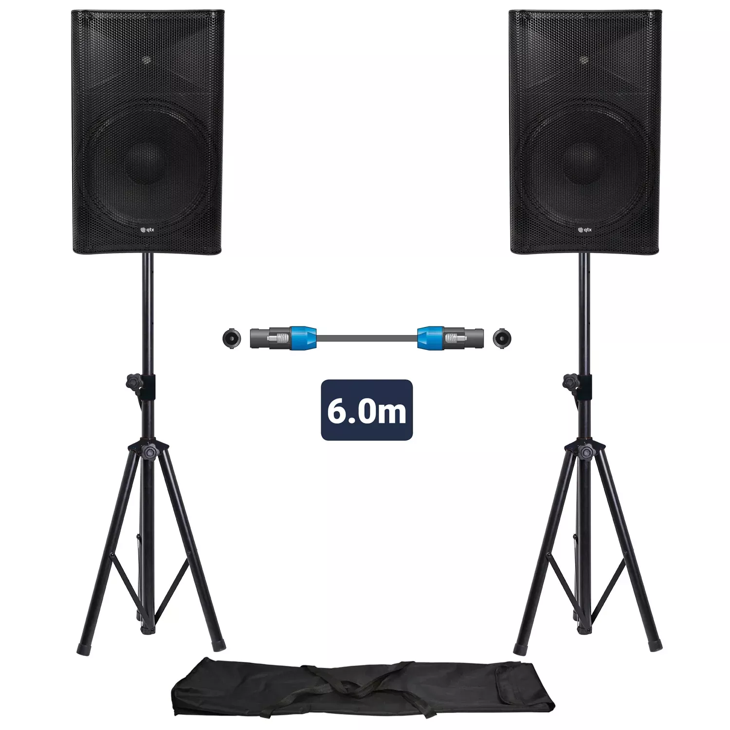 QTX QUEST PA Setup With Stands – QUEST-15-SET