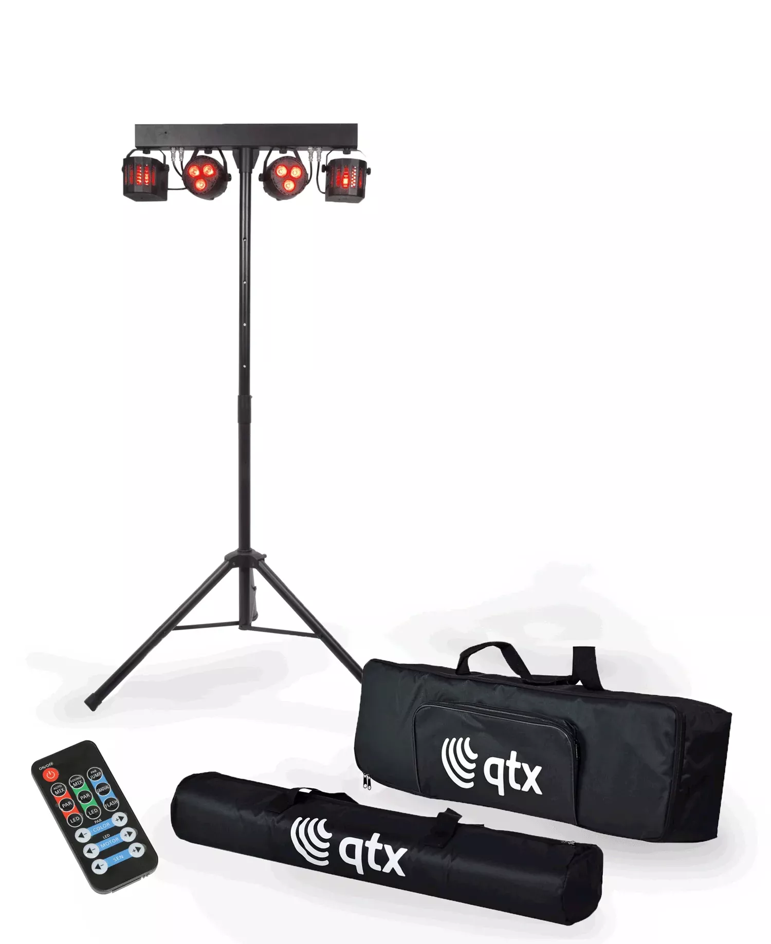 QTX Recharge DJ: LED Derby & PAR Bar with Tripod
