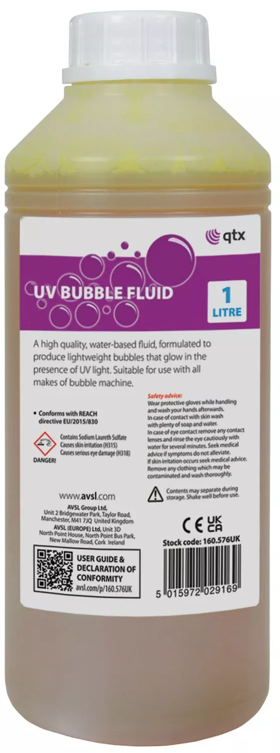 QTX UV Bubble Fluid – UVBUBBLE-1L