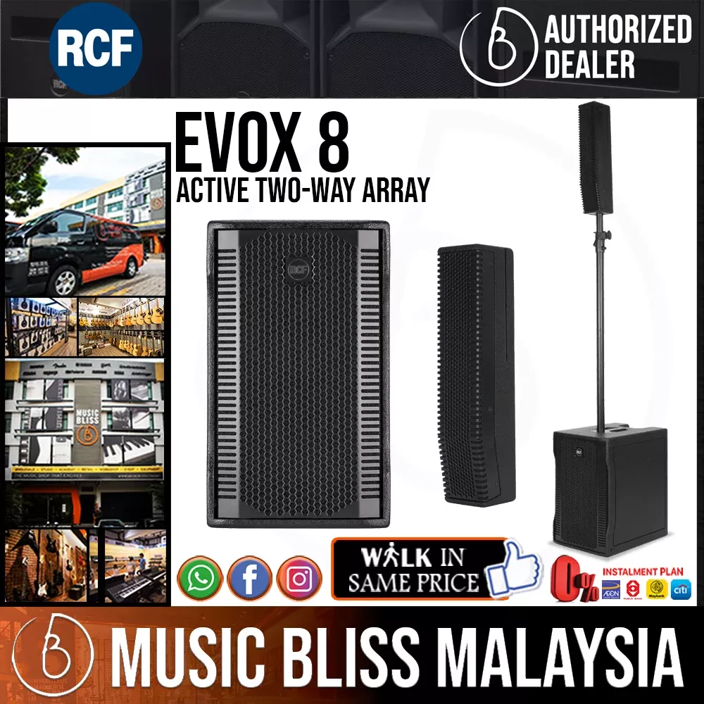 RCF EVOX 8 Compact Active Two-Way PA Speaker With Bass System