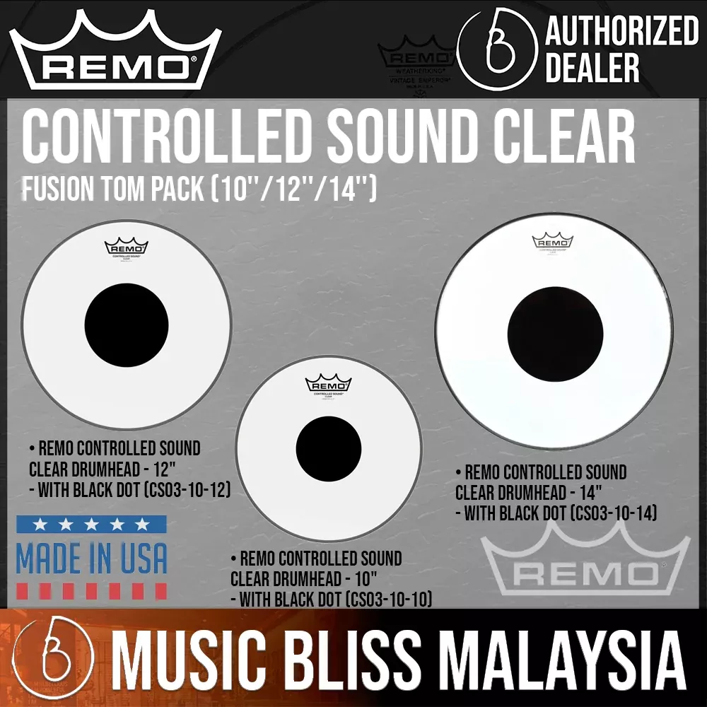 Remo Controlled Sound Clear Fusion Tom Pack (10”/12”/14”)