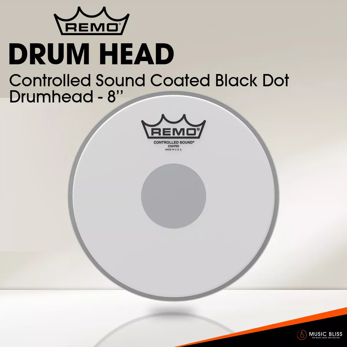 Remo Controlled Sound Coated Black Dot Drumhead – Bottom Black Dot (Available in sizes 8″-18″)