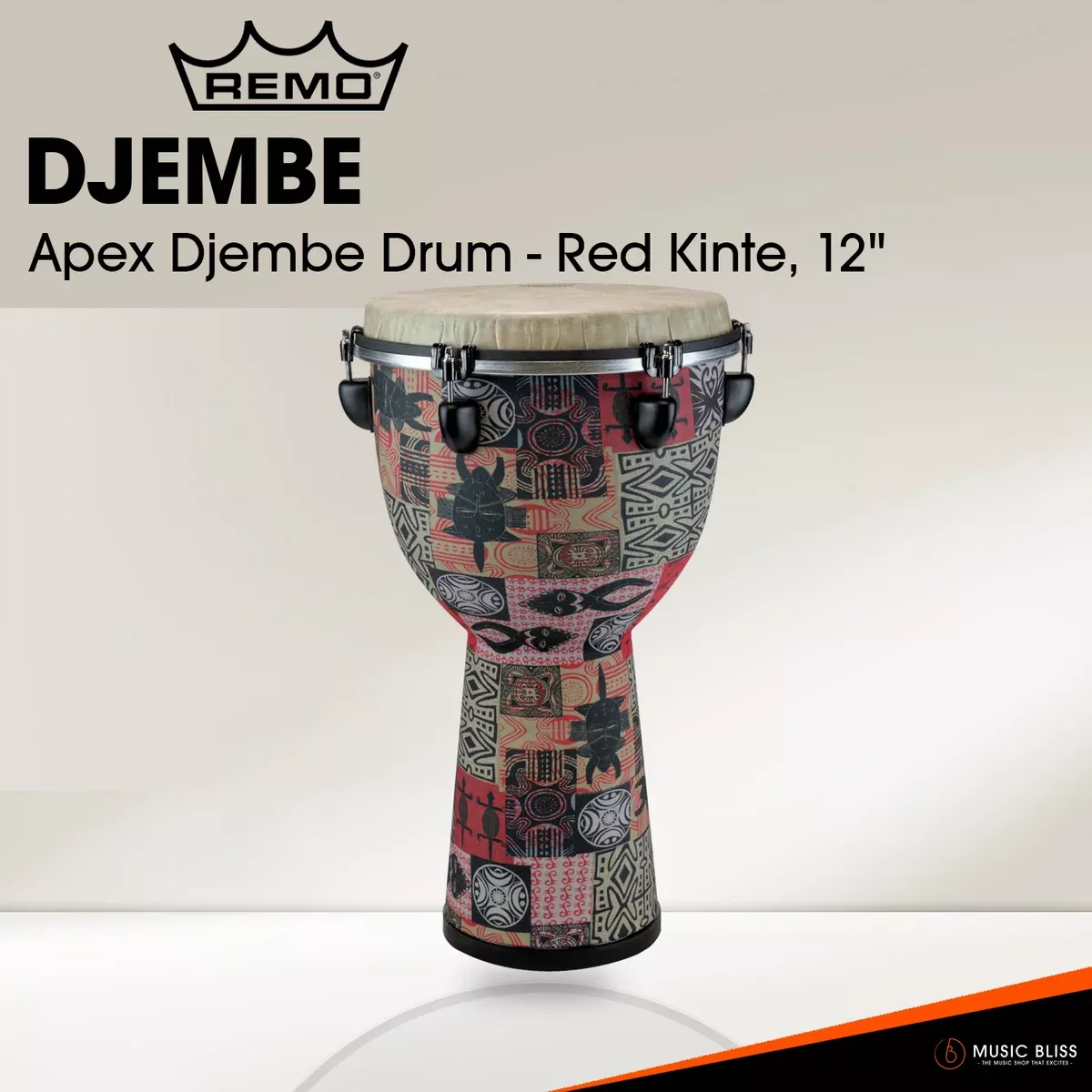 Remo Designer Series Apex Djembe Drum – 12″ – Red Kinte