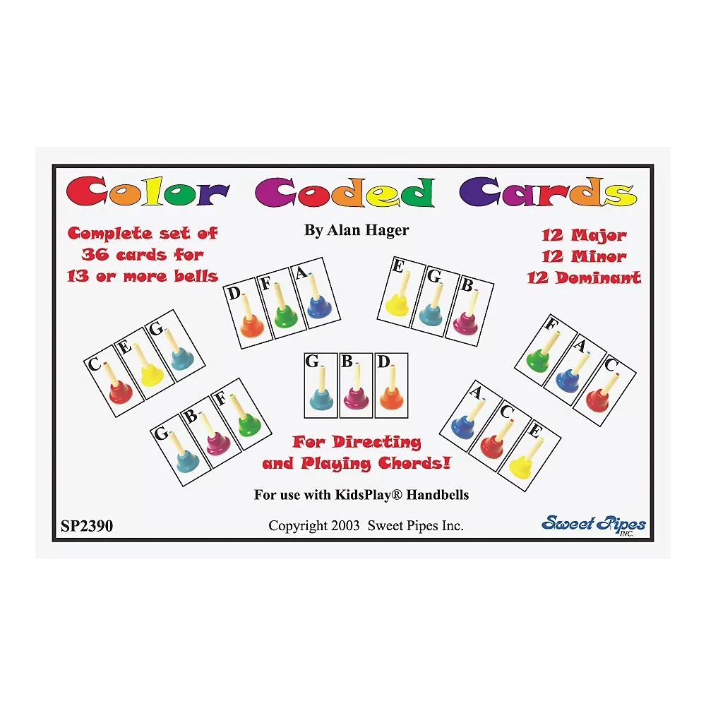 Rhythm Band Color Coded Handbell Cards/36 Chords