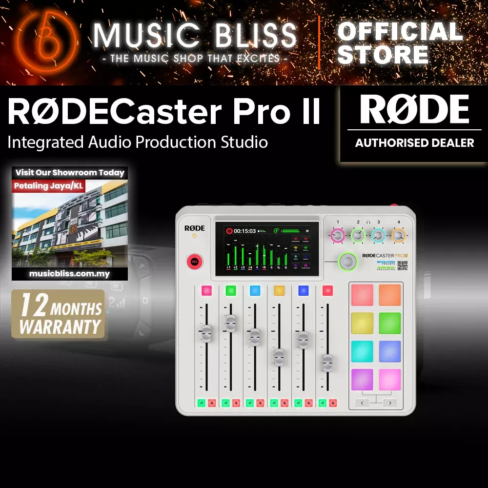 Rode RodeCaster Pro II All-in-One Production Solution for Podcasting, Streaming, Music Production and Content Creation – White