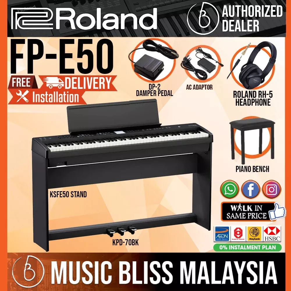 Roland FP-E50 88-key Digital Piano Home Package - Black