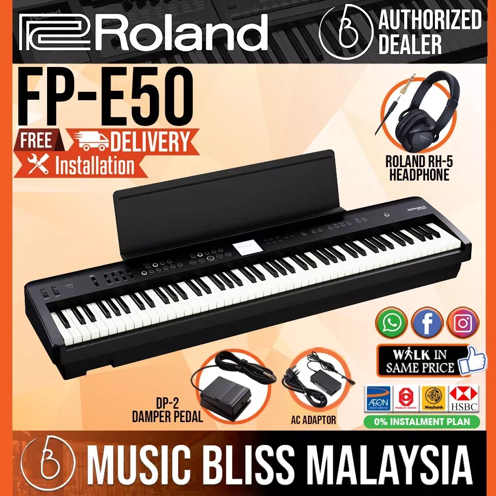 Roland FP-E50 88-key Digital Piano with DP-2 Pedal - Black