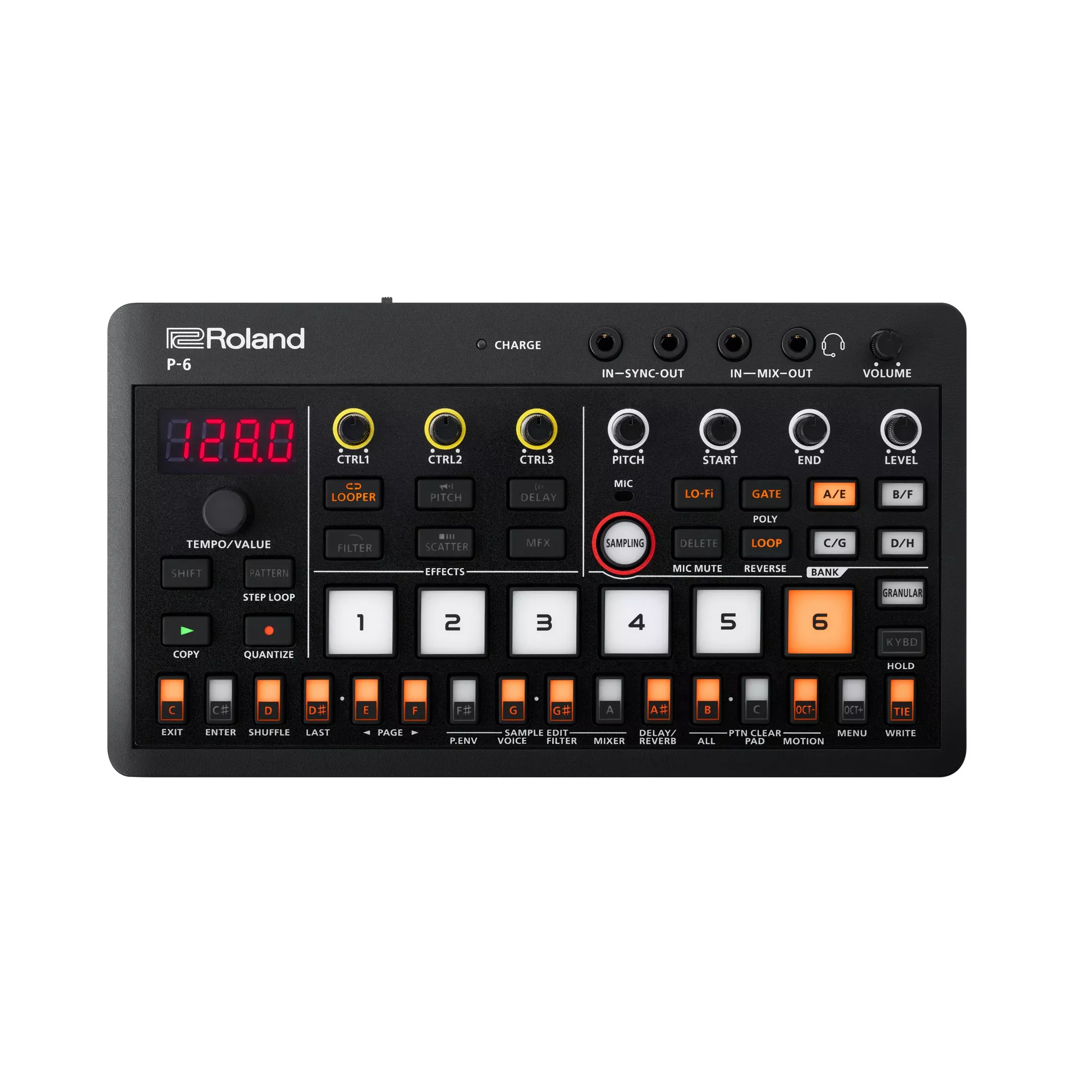 Roland P-6 Creative Sampler and 64-step Sequencer with Granular Effects, Delay, and Reverb
